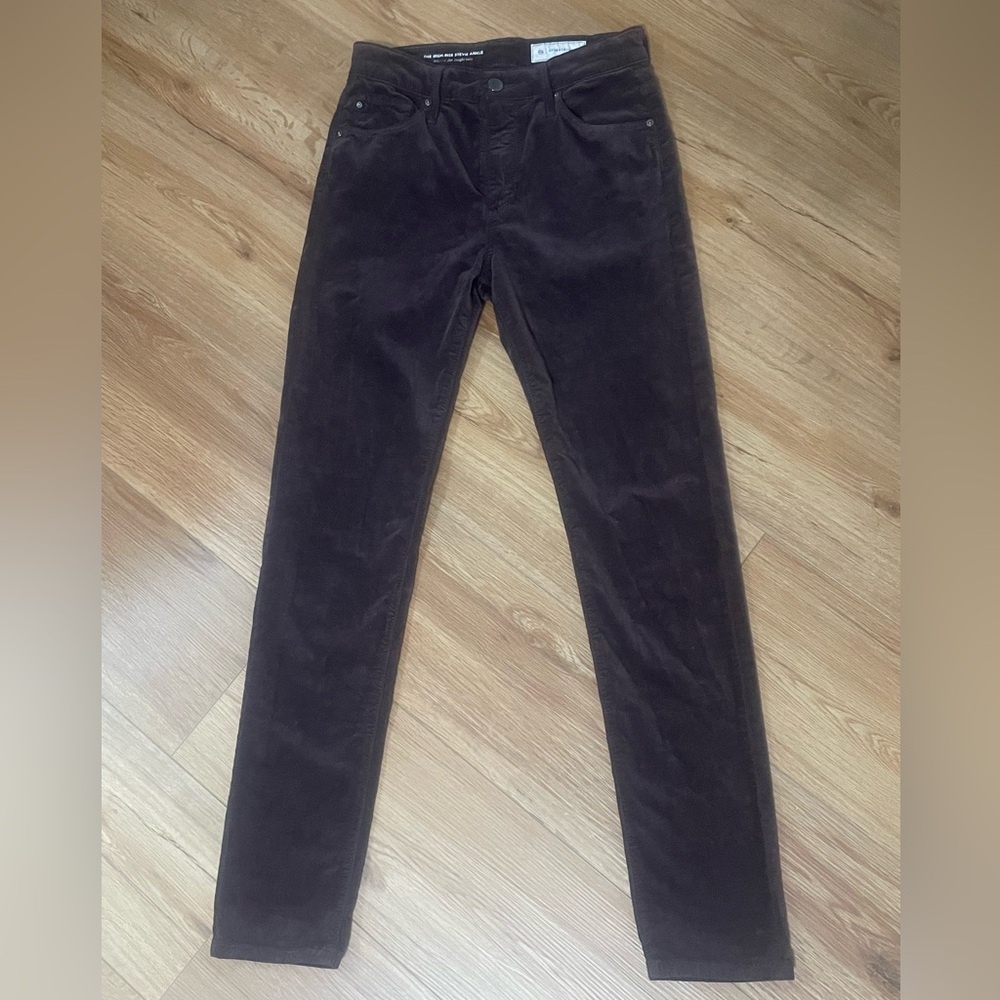 Anthropologie AG Adriano Goldschmied velour skinny pants, 26